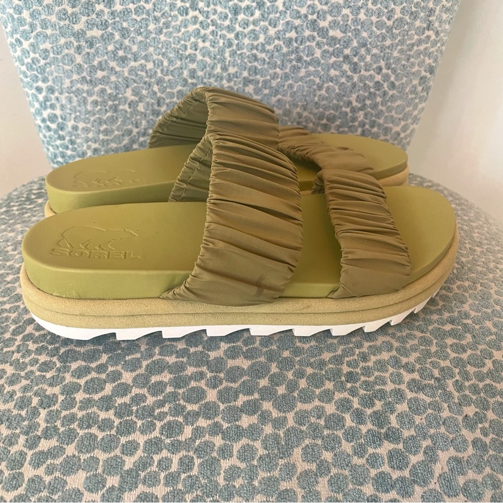 Sorel Roaming Two Strap Slide Sandal in Olive Green - 9